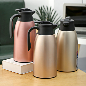 Termo de acero inoxidable color oro rosa/champán para café, regalo para amantes del café - Product Image 1