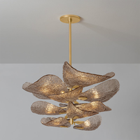 Nouveau européen moderne luxe classique éclairage verre en forme de fleur famille chambre plafonnier lustre éclairage lampe moderne