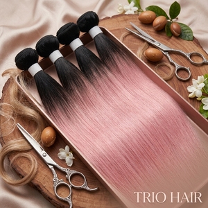 Paquetes de Cabello Remy Brasileño Virgen 12A, Doble Trama a Máquina, 100g, Todos los Colores, Venta al por Mayor, Rojo Rosa, Liso Sedoso - Product Image 5