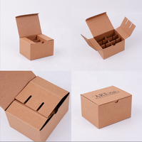 Logo personnalisé blanc papier ondulé essentiel Oi vernis à ongles bouteilles boîte d'expédition brun vernis à ongles boîte d'emballage avec diviseur