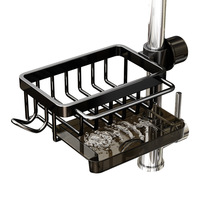Support à éponge en métal multifonctionnel pour accessoires de robinets de cuisine et articles divers Support d'évier et rangement