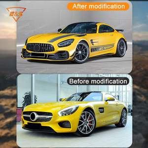 Pare-chocs de voiture PP + Kit carrosserie en fibre de carbone sèche pour AMG GT GTC GTS GTR Mise à niveau vers le style de pare-chocs GTR PRO - Product Image 5