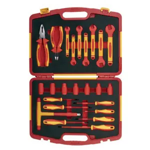 S681-24 SFREYA VDE 1000V Insulated Insulation Tools Case Double Color 24pcs Socket Wrench Pliers Screwdriver Set Kit