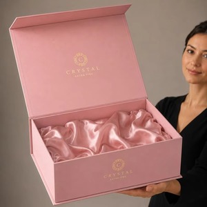 Caja Magnética Personalizada <span class=keywords><strong>CRD</strong></span> con Asa para Cestas de Regalo, Caja de Embalaje de Papel Rígido Plegable Grande para Cestas de Lujo - Product Image 1