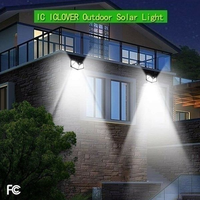 100 LED lumière solaire PIR capteur de mouvement lampe solaire extérieure IP65 étanche applique murale solaire lumière du soleil alimenté jardin réverbère