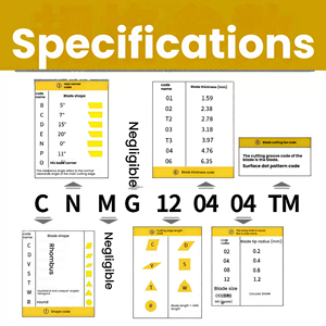 CNMG120404 CNMG120408 Carbide <strong>Turning</strong> <strong>Inserts</strong> CVD/PVD Coated APMT Shape 40HRC for Steel Stainless Steel CNC Lathe <strong>Turning</strong> Center - Product Image 4