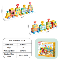 Nouveau FEELO 2025 Alphabet Train jouet 60 pièces grand bloc de construction de particules pour enfants éducation grandes briques bloc de construction ensemble FL42022