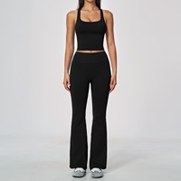 Ensemble de 4 pièces pour femme : Soutien-gorge de sport à col en V, short de yoga taille haute, leggings, vêtements de fitness ajustés, tenue de sport personnalisable avec logo