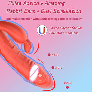 Vibrateur Lapin Point G et Clitoridien, 10 Modes de Vibration, Pulsations Pénétrantes, Étanche, Rechargeable, en Silicone Non-Latex, Godemiché Sexuel - Product Image 3