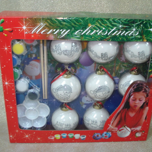 Popular Christmas Santa Claus Snowman Hanging Ornaments <strong>Bauble</strong> Four Diy Paint <strong>Ceramic</strong> Pendant Ball Tree Decorate Set - Product Image 3