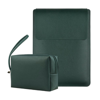 Housse pour ordinateur portable en cuir PU avec logo personnalisé, vente en gros, avec pochette pour chargeur, fine, étanche, pour ordinateurs portables de 13, 14, 15 et 16 pouces