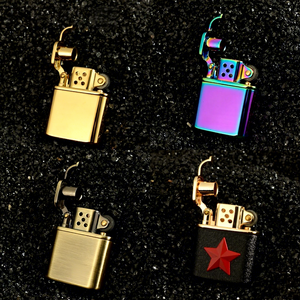 Briquet au kérosène de style ancien Jiumen, avec roue à silex, vintage, rétro, modification Guan Gong, coupe-vent, logo, <span class=keywords><strong>flamme</strong></span> - Product Image 2