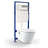 Salle de bain sans rebord WC WC suspendu au mur Cadre de réservoir dissimulé