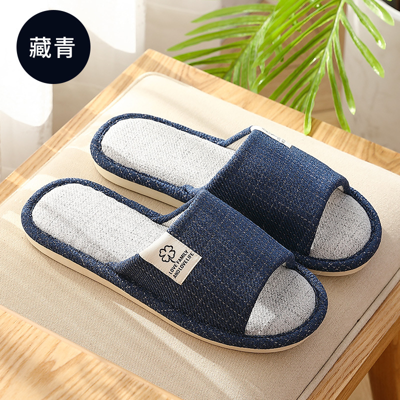 Home Linen Slippers Women Summer Indoor Home Cloth Art Spring Floor Slides Shoes