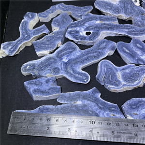 Dalles de cristal brut de jade corail bleu naturel de haute qualité en gros, pour cadeau et décoration intérieure, cadeau de la Saint-Valentin - Product Image 5