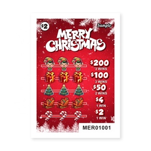 Festive Custom Pull Tab Tickets Christmas Halloween Themed Designs Digital Printing 3 Chance Win Prize - Product Image 2
