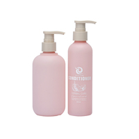 Vente en gros de flacons en plastique HDPE Soft Touch de 200 ml, 260 ml, 300 ml, 400 ml, 500 ml, vert et rose, pour shampooing, lotion, savon liquide