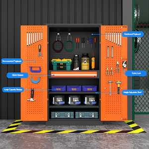Steel <b>Tool</b> <b>Cabinet</b> Double Door Storage <b>Cabinet</b> with <b>Drawers</b> Three Point Safety Lock for Workshop Garage - Product Image 4