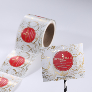 Tùy chỉnh không thấm nước Vinyl mỹ phẩm nhãn dán nhãn dính lá vàng sang trọng dập nổi nhãn cuộn cho nước hoa rửa cơ thể - Product Image 4