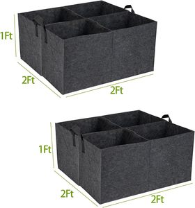 Sacs de culture en feutre réutilisables et durables à 4/6 compartiments, bacs de jardin surélevés avec poignées, pour intérieur et extérieur, jardinières de 10 gallons pour légumes et fleurs - Product Image 4
