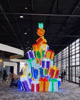 3D LED Weihnachtsbaum Geschenkbox Motiv-Licht Lieferant China Kundenspezifische Außenwerbung Dekoration Hersteller