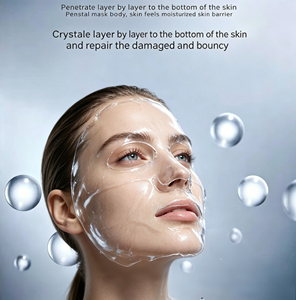 Masque facial en feuille de cristal de collagène <span class=keywords><strong>bio</strong></span>, masque en hydrogel de cristal réparateur, apaisant après les interventions, récupération après-soleil, masque d'hydratation quotidienne - Product Image 3