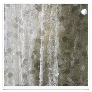Tela de Vestido para Niñas, Nueva, Moderna, Lisa, Elástica, de Punto, Ligera, <span class=keywords><strong>Transparente</strong></span>, con Lentejuelas, de Poliéster, Certificada por OEKO-TEX - Product Image 1