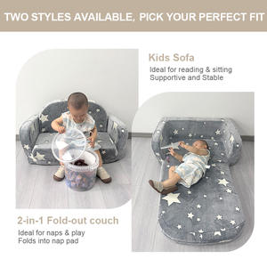 Canapé Enfant Extra Large Pliable Personnalisé OEM, <span class=keywords><strong>Chaise</strong></span> Enfant Confortable 2-en-1 pour Sieste, Salle de Jeu, Coin Lecture Enfant - Product Image 5