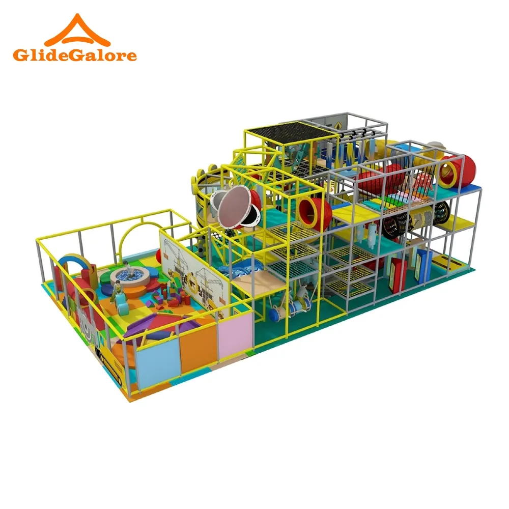 Boys and Girls Commercial Indoor Amusement Playground Equipment Project Kids Fun Game Play Bed Slide Climbing Wall Soft Obstacle