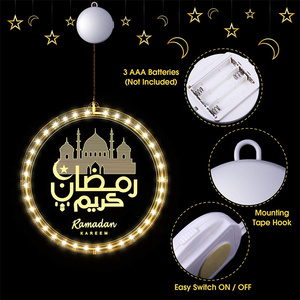 Felice Eid Mubarak decorazione per la <span class=keywords><strong>casa</strong></span> fornitore di prodotti più venduti 3D luci a LED sospese Arabische Ramadan Dekoration Eid decorazioni - Product Image 3