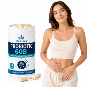 Probiótico al por Mayor, Certificado GMP, Orgánico, Vegetariano, Sin Gluten, 10 Cepas, 60 Mil Millones de UFC, Equilibrio Digestivo Diario, 60 Cápsulas - Product Image 1