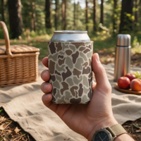 Manchon isotherme en néoprène camouflage pour canettes et porte-bière pour fêtes, activités de plein air et camping