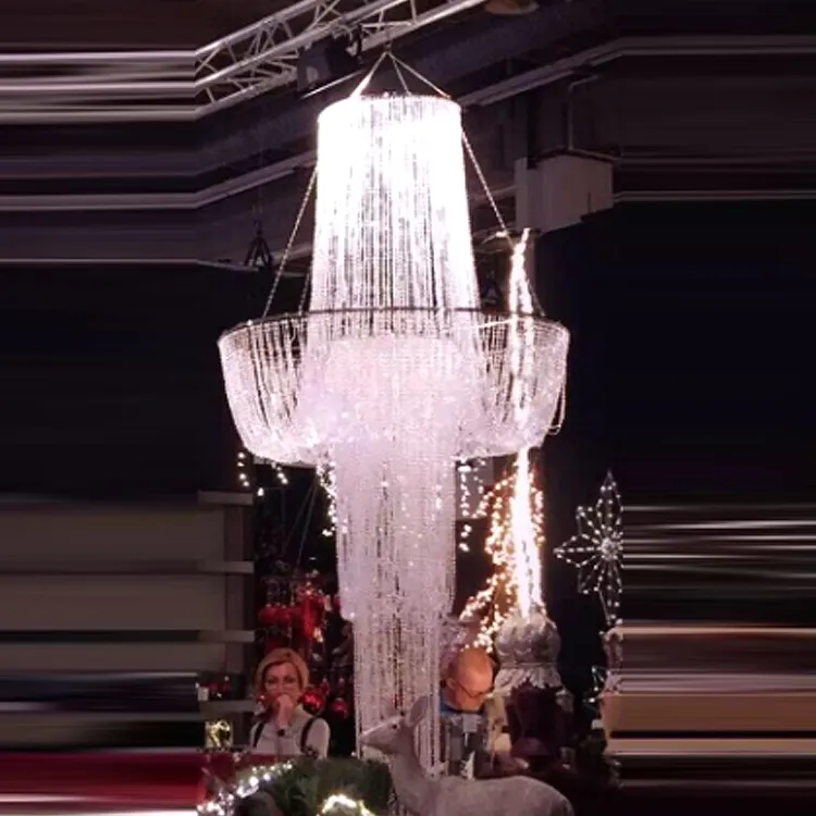 מותאם אישית מקורה יוקרה חתונה ספירלת אקריליק נברשת מלון בית חתונה תאורה לאירוע מסיבת קישוט