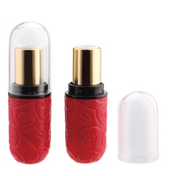 Fleur design avec bouchon transparent rouge à lèvres tube