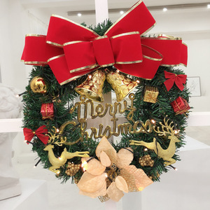 Couronnes <span class=keywords><strong>de</strong></span> fleurs <span class=keywords><strong>de</strong></span> Noël populaires, luxueuses, modernes et écologiques en PVC pour décorations suspendues aux fenêtres et aux portes intérieures - Product Image 6