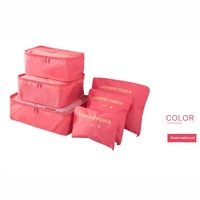 Ensemble de 6 sacs de voyage en tissu Oxford, sacs de rangement multifonctionnels, organiseur de sous-vêtements et de soutiens-gorge, rangement pour chaussures, style coréen