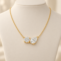 Pendentif en diamant de laboratoire certifié IGI, diamant synthétique, or massif 14K 18K, collier en diamant de laboratoire