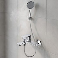 Robinet mural en laiton chromé de haute qualité, double fonction, ensemble de douche pour salle de bain, robinet de baignoire