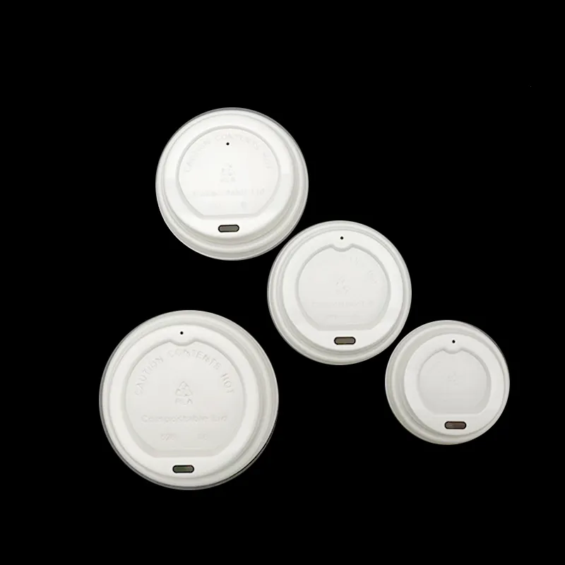 Econewleaf 80mm 90mm Take Away Coffee Cup Lid Use Hot Drink Disposable Coffee Cups CPLA Cover Lid For Cup