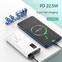 Powerbanks personnalisés OEM/ODM 20000mAh avec affichage numérique double sortie USB Type C 22.5W Portable Power Bank station