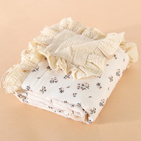 Couverture en mousseline à volants pour bébé fille, impression personnalisée, coton biologique, pour nouveau-nés |   Enveloppes pour pouponnière