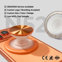 Support de téléphone magnétique N52 OEM Premium avec logo personnalisé, béquille orange pour iPhone 17 16 15 14 Pro Max, compatible avec coque magnétique