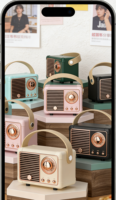 Haut-parleur portable rétro 5W avec son stéréo 3D, chargement sans fil, radio FM, pour home cinéma et fêtes en extérieur