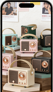 Altavoz Portátil Retro con Salida de 5W, Sonido Estéreo 3D, Carga Inalámbrica, Radio FM, para Cine en Casa, Fiestas al Aire Libre - Product Image 2