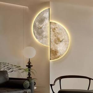 Luxueux silencieux Quartz applique pour salon décoration personnalisable mensuel horloge murale aiguille créative suspendu Table vent - Product Image 2