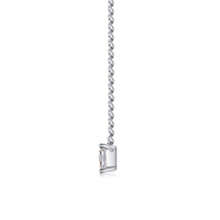 Pendentif Gema Coupe Princesse d'Usine d'Origine, Collier Fin en Argent 925 avec Chaîne Cubaine pour Femme et Moissanite