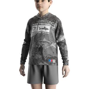 เสื้อฮู้ดดี้ตกปลาสำหรับเด็ก ลายพรางฤดูร้อน ป้องกันรังสียูวี แห้งเร็ว เสื้อตกปลา - Product Image 5