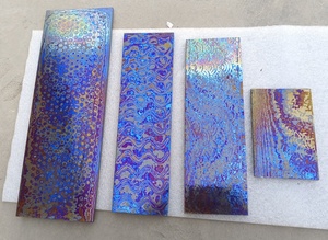 Ukuran kustom <span class=keywords><strong>Titanium</strong></span> Damaskus <span class=keywords><strong>Billet</strong></span> mokti kosong Timascus Mokuti piring untuk pembuat pisau - Product Image 3
