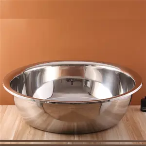 Stainless Steel Mixing Basin And Bowl Large Capacity Multifunctional Fruit Vegetable Wash Bowl 50/60/65 CM