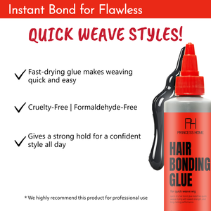 Colle de fixation pour extensions capillaires OEM d'usine, noire, séchage rapide en 30 secondes, anti-fongique, pour tissage de cheveux, 2oz/60ml - Product Image 3